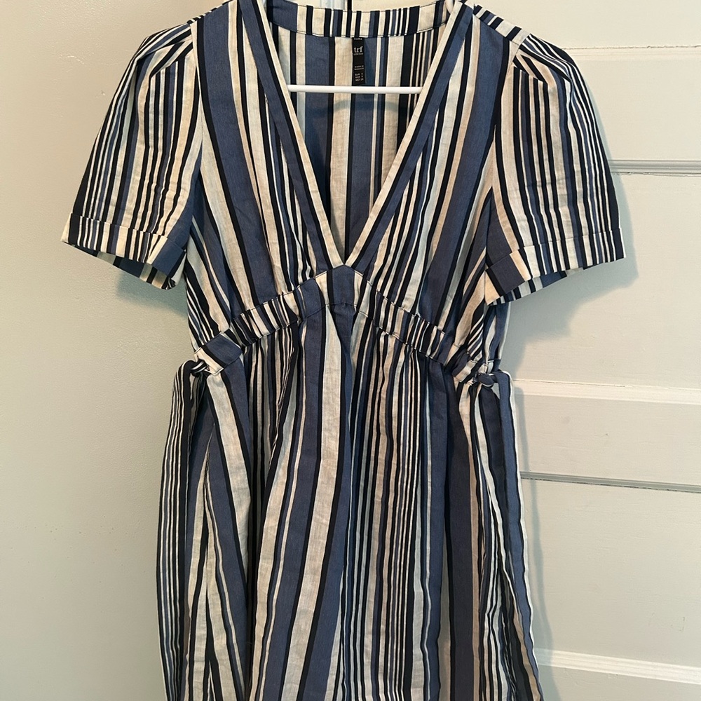 Striped V-Neck Dress Zara